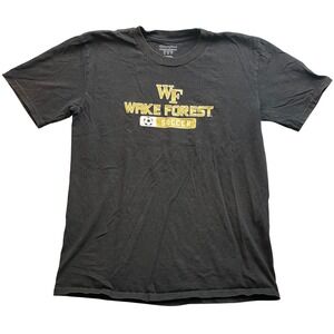 Wake Forest Soccer Shirt Boys Extra Large Black Spell Out‎ College Athleisure